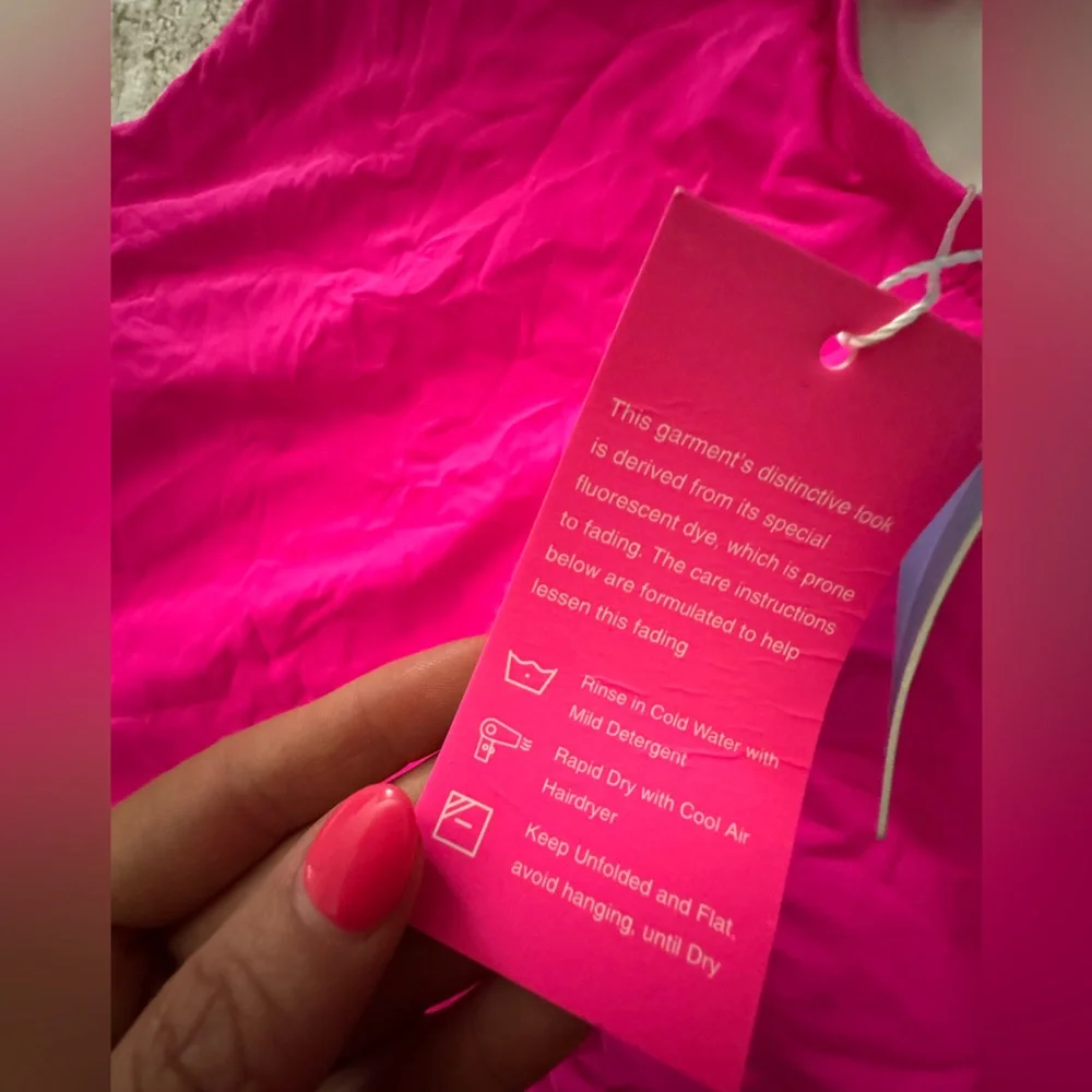 NWT- YONIQUE Retro Slimming Tummy Control One Piece Bathing Suit Pink